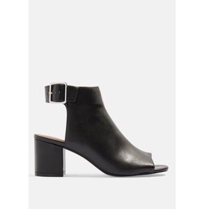 Topshop Dani Buckle Block Heel Mule Black Bootie